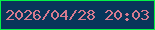 文字の大きさ：4、枠の色：04f148、背景の色：08365a、文字の色：d87a8f 無料ブログパーツのブログ時計