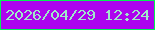 文字の大きさ：3、枠の色：04f153、背景の色：ad04ee、文字の色：9fe8ca 無料ブログパーツのブログ時計