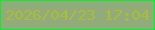 文字の大きさ：5、枠の色：04f227、背景の色：92ab7b、文字の色：aabd3b 無料ブログパーツのブログ時計