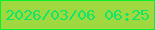 文字の大きさ：3、枠の色：04f32e、背景の色：a0d840、文字の色：10e569 無料ブログパーツのブログ時計
