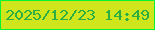 文字の大きさ：3、枠の色：04f332、背景の色：cfe61c、文字の色：2caf40 無料ブログパーツのブログ時計