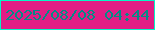 文字の大きさ：1、枠の色：04f6c6、背景の色：e11d85、文字の色：038b86 無料ブログパーツのブログ時計