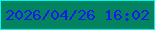 文字の大きさ：1、枠の色：04f6ee、背景の色：048361、文字の色：151aec 無料ブログパーツのブログ時計