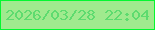 文字の大きさ：1、枠の色：04f730、背景の色：a0ea8e、文字の色：5edb6f 無料ブログパーツのブログ時計