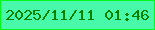 文字の大きさ：2、枠の色：04f820、背景の色：47f9a8、文字の色：058100 無料ブログパーツのブログ時計