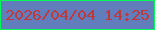 文字の大きさ：4、枠の色：04fa57、背景の色：617dbb、文字の色：bf383c 無料ブログパーツのブログ時計