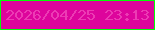 文字の大きさ：5、枠の色：04fd07、背景の色：dd059c、文字の色：ec3bb4 無料ブログパーツのブログ時計