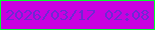 文字の大きさ：3、枠の色：04fe2e、背景の色：c802df、文字の色：6e29d3 無料ブログパーツのブログ時計