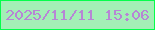文字の大きさ：5、枠の色：04fe4b、背景の色：a3efb6、文字の色：b785d5 無料ブログパーツのブログ時計