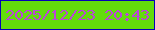 文字の大きさ：5、枠の色：0500b8、背景の色：63dc0c、文字の色：bc44d9 無料ブログパーツのブログ時計