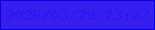 文字の大きさ：4、枠の色：0500e7、背景の色：351eee、文字の色：2917ef 無料ブログパーツのブログ時計