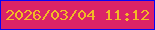 文字の大きさ：2、枠の色：0504f6、背景の色：db2367、文字の色：f2ba26 無料ブログパーツのブログ時計