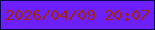 文字の大きさ：1、枠の色：050554、背景の色：6d20fb、文字の色：a02506 無料ブログパーツのブログ時計