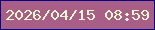 文字の大きさ：3、枠の色：050583、背景の色：a85e87、文字の色：e5facf 無料ブログパーツのブログ時計