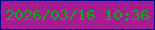 文字の大きさ：5、枠の色：050689、背景の色：a51b92、文字の色：06b10f 無料ブログパーツのブログ時計