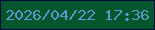 文字の大きさ：5、枠の色：05083b、背景の色：04572d、文字の色：6194cc 無料ブログパーツのブログ時計