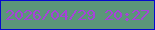 文字の大きさ：3、枠の色：0509ce、背景の色：5b967a、文字の色：a642d9 無料ブログパーツのブログ時計