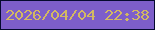 文字の大きさ：2、枠の色：050a2f、背景の色：7d5eca、文字の色：d3b862 無料ブログパーツのブログ時計