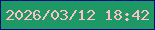 文字の大きさ：3、枠の色：050a7c、背景の色：1e9965、文字の色：febfc6 無料ブログパーツのブログ時計