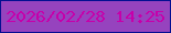 文字の大きさ：1、枠の色：050f91、背景の色：9643be、文字の色：c600aa 無料ブログパーツのブログ時計