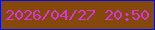 文字の大きさ：5、枠の色：050fda、背景の色：84490a、文字の色：d635d8 無料ブログパーツのブログ時計