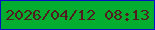 文字の大きさ：5、枠の色：0511c3、背景の色：03ad2f、文字の色：521b1f 無料ブログパーツのブログ時計