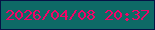 文字の大きさ：1、枠の色：051345、背景の色：0e6a66、文字の色：f20467 無料ブログパーツのブログ時計