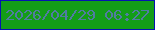 文字の大きさ：3、枠の色：0513b0、背景の色：139d18、文字の色：507ca2 無料ブログパーツのブログ時計