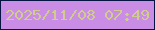 文字の大きさ：2、枠の色：051440、背景の色：ca8de6、文字の色：d1cc8d 無料ブログパーツのブログ時計