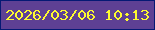 文字の大きさ：5、枠の色：051974、背景の色：5e4094、文字の色：fefa30 無料ブログパーツのブログ時計