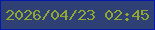 文字の大きさ：3、枠の色：0519aa、背景の色：2f4074、文字の色：90a833 無料ブログパーツのブログ時計