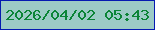 文字の大きさ：2、枠の色：051ab1、背景の色：9ccbc6、文字の色：0b8436 無料ブログパーツのブログ時計