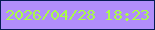 文字の大きさ：3、枠の色：051b53、背景の色：b18efa、文字の色：a9fb48 無料ブログパーツのブログ時計