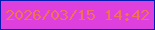 文字の大きさ：5、枠の色：051bb1、背景の色：dd40dd、文字の色：f07059 無料ブログパーツのブログ時計