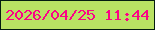 文字の大きさ：4、枠の色：051c10、背景の色：b9e263、文字の色：fb0386 無料ブログパーツのブログ時計