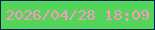 文字の大きさ：1、枠の色：05215a、背景の色：52d558、文字の色：fc97c4 無料ブログパーツのブログ時計