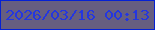文字の大きさ：1、枠の色：0521d4、背景の色：665e80、文字の色：2436e0 無料ブログパーツのブログ時計