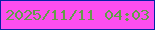文字の大きさ：4、枠の色：0522a6、背景の色：fc4eef、文字の色：649d49 無料ブログパーツのブログ時計