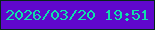 文字の大きさ：5、枠の色：052618、背景の色：6007cd、文字の色：10dfab 無料ブログパーツのブログ時計