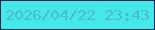 文字の大きさ：4、枠の色：05265c、背景の色：44e9e7、文字の色：4eb9d7 無料ブログパーツのブログ時計
