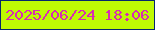 文字の大きさ：3、枠の色：05276d、背景の色：befa03、文字の色：d92cb3 無料ブログパーツのブログ時計