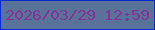 文字の大きさ：5、枠の色：052bcc、背景の色：59729a、文字の色：843496 無料ブログパーツのブログ時計