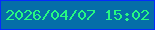 文字の大きさ：1、枠の色：052cfc、背景の色：056ea8、文字の色：26f882 無料ブログパーツのブログ時計