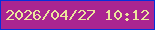 文字の大きさ：3、枠の色：052fdb、背景の色：aa2591、文字の色：ece69d 無料ブログパーツのブログ時計