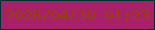 文字の大きさ：1、枠の色：053033、背景の色：a81f6a、文字の色：96430a 無料ブログパーツのブログ時計