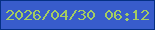 文字の大きさ：3、枠の色：053084、背景の色：385ccb、文字の色：a4cc62 無料ブログパーツのブログ時計