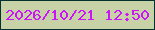 文字の大きさ：4、枠の色：053131、背景の色：c8d2a7、文字の色：cc13fa 無料ブログパーツのブログ時計