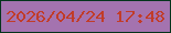 文字の大きさ：4、枠の色：05341c、背景の色：a473af、文字の色：c13c29 無料ブログパーツのブログ時計