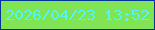 文字の大きさ：1、枠の色：053492、背景の色：81e454、文字の色：52f5fd 無料ブログパーツのブログ時計