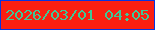 文字の大きさ：5、枠の色：0535e0、背景の色：fa1f11、文字の色：3fc796 無料ブログパーツのブログ時計